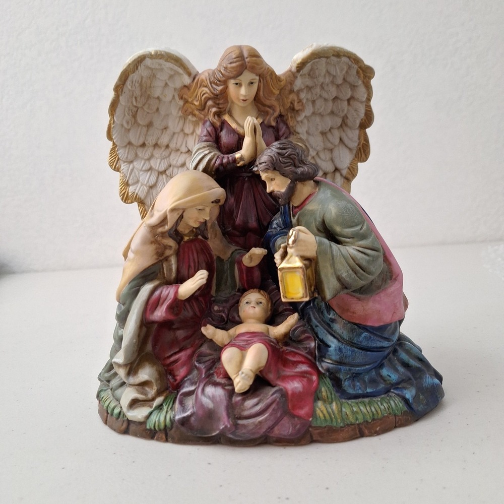 Vintage 2004 Target Brand Holy‎ Family Nativity Ceramic Figurine Guardian Angel
